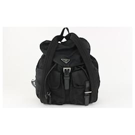 Prada-Black Nylon Tessuto Twin Pocket Backpack-Other