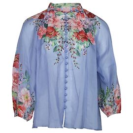 Zimmermann – Bluse „Beltitude“ in Blau Ramie Andere