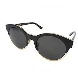 Christian Dior-[Used] Christian Dior SIDERAL1 Sunglasses J63Y1 Sideral Round Glasses Logo Eyewear Unisex 53 □ 21 145 Black Dior Glasses-Black