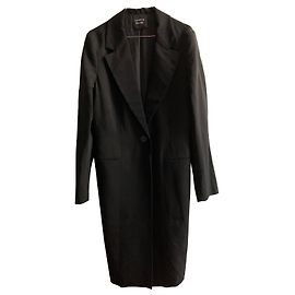 Lanvin Abrigo vintage de lana / seda negro Negro