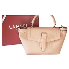 LANCEL Néo Charlie Medium Tasche getragen von Hand oder Schultergurt NEU + Geschenkbox Pink Beige