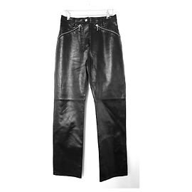 Pantaloni in pelle con tasca con zip Alexa Chung Nero