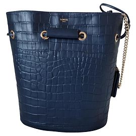 Borsa a secchiello Lancel grande blu navy Le Huit Blu navy