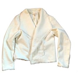 Abrigo Michael Kors blanco de algodón y acrílico XL Blanco
