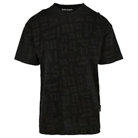 Palm Angels-Allover Logo T-Shirt-Black