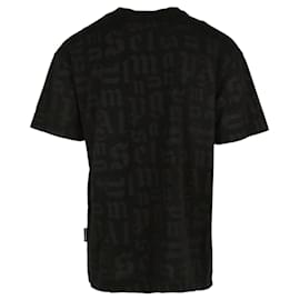 Palm Angels-Allover Logo T-Shirt-Black