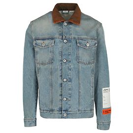 Heron Preston Chaqueta estilo camionero de mezclilla en contraste Azul