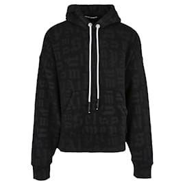 Palm Angels-Allover Logo Hoodie-Grey