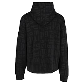 Palm Angels-Allover Logo Hoodie-Grey