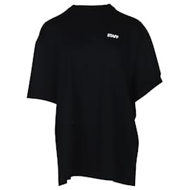 Vêtements-Vetements Staff Print Camisa de gola redonda em algodão preto-Preto
