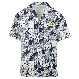 Off White Camicia da festa floreale da uomo Blu