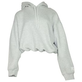 T by Alexander Wang Dichter Fleece-Kapuzenpullover aus Baumwolle in Grau Grau