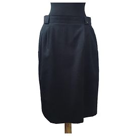Etienne Aigner Grey Wool Midi Skirt Grey