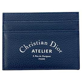 Christian Dior-[Used] Christian Dior ATELIER Atelier logo Business card holder Card case / Navy / Christian Dior-Navy blue