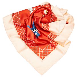 Bulgari Bvlgari Roter Schmetterling Seidenschal Rot Mehrfarben