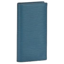 Louis Vuitton-Louis Vuitton Blue Epi Brazza Long Wallet-Blue