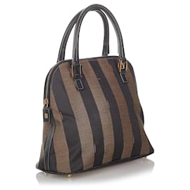 Fendi-Cartable Fendi Brown Pequin-Marron,Noir