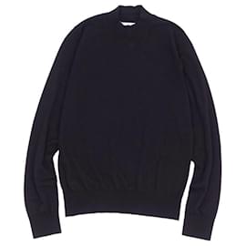 Maison Martin Margiela-Maison Margiela 14 Knit Sweater Mock Neck Wool Tops Men's Black Size S-Black