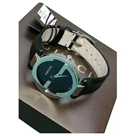 Gucci-G watch Gucci 133.3 unisex watch leather black-Black