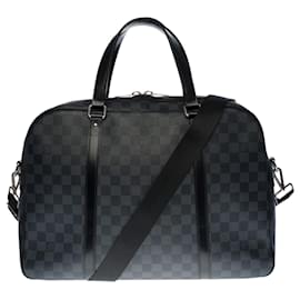 Louis Vuitton-Very chic Louis Vuitton Jorn Document Holder in black and gray checkered canvas,-Grey