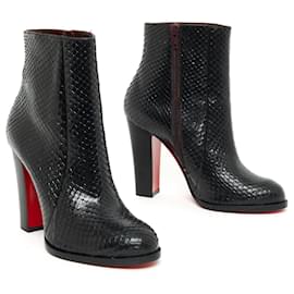 Christian Louboutin-Adox 100 PYTHON BLACK FR37-Black