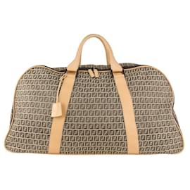 Fendi-XL Brown Monogram FF Zucca Duffle Bag-Other