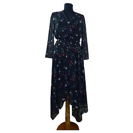 Maje Blumenkleid Schwarz Viscose Schwarz