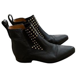 Botines Chloé de piel granulada negros Negro