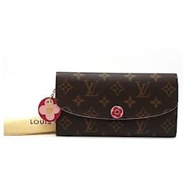 Louis Vuitton-Portefeuille Long Emilie Louis Vuitton Fleurs Monogram-Marron