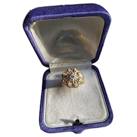 inconnue-Antiker Ring aus Gelbgold und Diamanten-Gold hardware