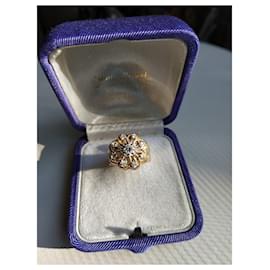 inconnue-Antiker Ring aus Gelbgold und Diamanten-Gold hardware