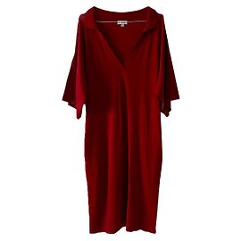 Totême Wiener Feinstrick-Midikleid Bordeaux