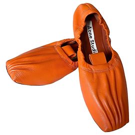 Acne Sapatilhas de couro Allegra Laranja