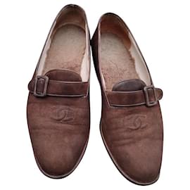 Chanel-Leather loafers-Brown