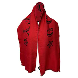 Gucci-Gucci Magnetismo Scarf in Red Wool-Red