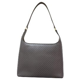 Bolsa Lancel de couro tecido vintage Marrom Bege
