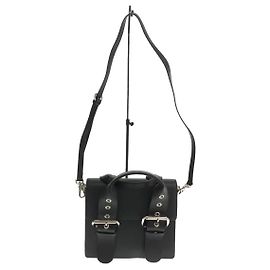 Vivienne Westwood Shoulder bag / leather / BLK / plain / alex medium saddle bag Black