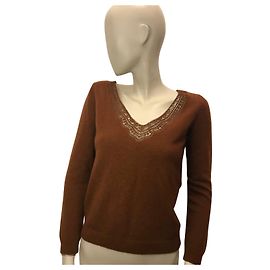 Pull laine et cachemire Sézane Marron clair