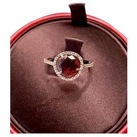 Anillo Pomellato Colpo di Fulmine Oro Blanco y Granate Roja