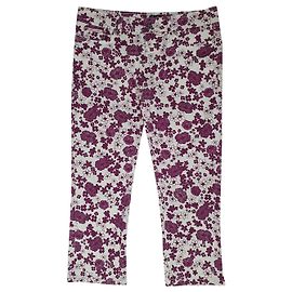 Pantalones florales D&G de algodón blanco y morado Blanco Multicolor Púrpura