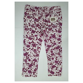 D&G-Un pantalon, leggings-Blanc,Multicolore,Violet