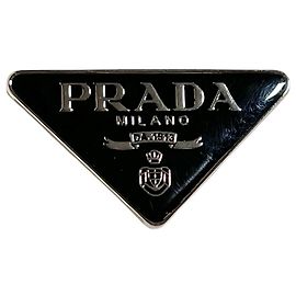 Prada Pins & Broschen Schwarz Silber Hardware
