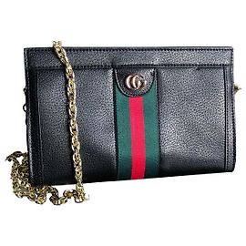 Gucci Ophidia Black Leather Handbag Black