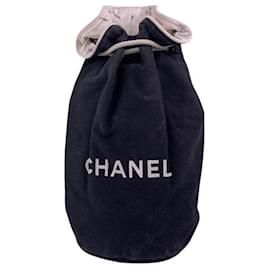 Chanel-[Used] CHANEL Novelty Drawstring shoulder bag Canvas Black x White Black-Black