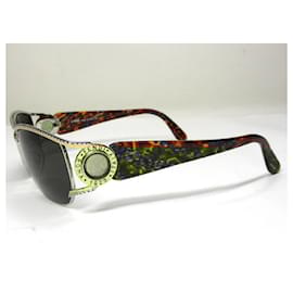 Fendi-[Used]) FENDI Sunglasses Black Lens Tortoiseshell Pattern Brown Gold Silver Plastic SL7024-Brown