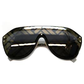 Fendi-[Used] FENDI FF M0039 / G / S Sunglasses Plastic Metal Material Black x Gold Temple Length: Approximately 14.5cm-Black