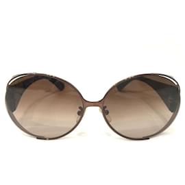 Fendi-[Used] FENDI Zucca pattern metal rim cell temple sunglasses FS495K brown gradation brown-Brown