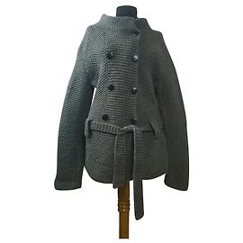 Autre Marque Rabens Saloner Strickjacke aus Wolle Grau M Grau
