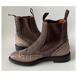 Santoni-Santoni chelsea boots ladies size 36,5-Brown