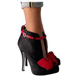 Dsquared2 ankle boots with red bow Black